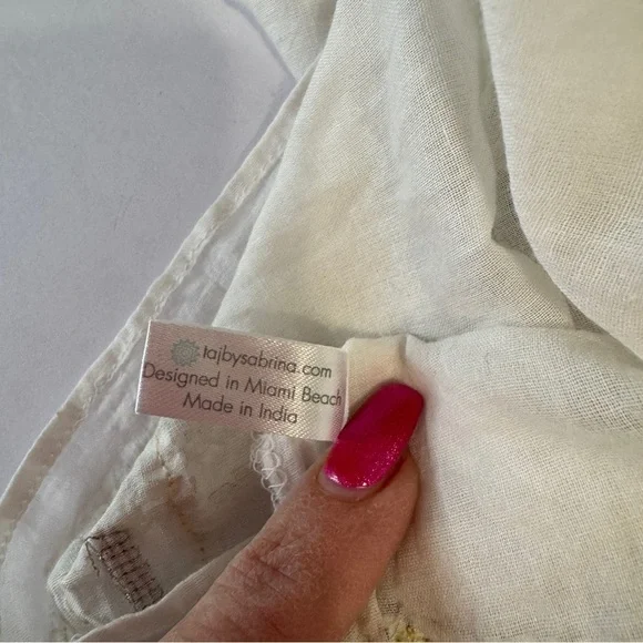 TAJ by Sabrina Crippa Tops Taj By Sabrina Embellished Tunic Dress coverup sz M - Picture 8 of 10